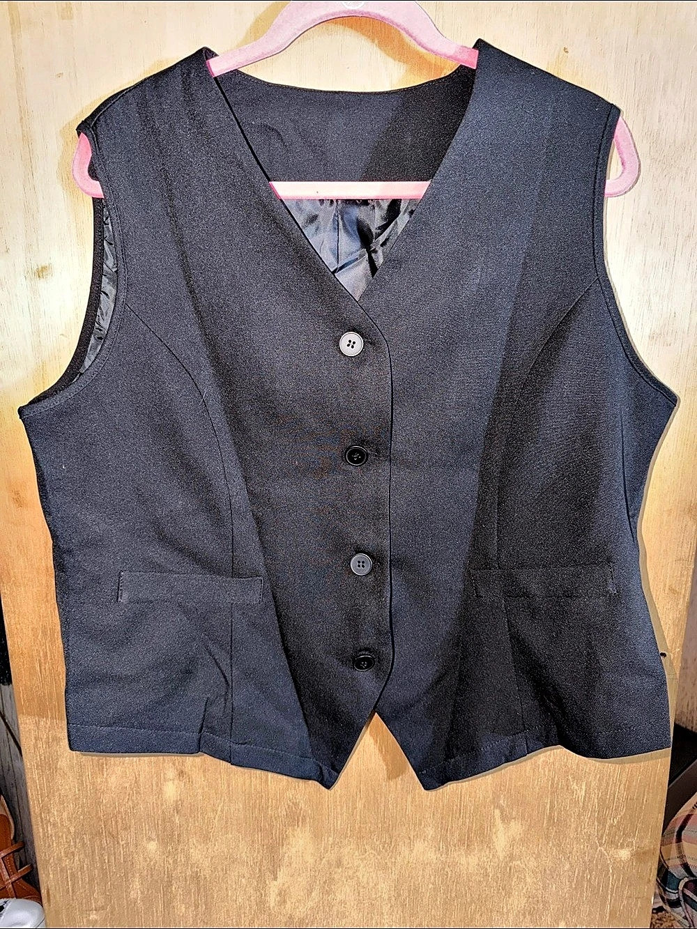 Black Button Front Vest never worn